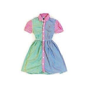 Polo Ralph Lauren Girls Sz 12 Gingham Cotton Poplin Shirt Dress Easter Pink Blue